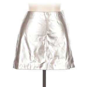 Elegant Gold Faux Leather Women's Skirt